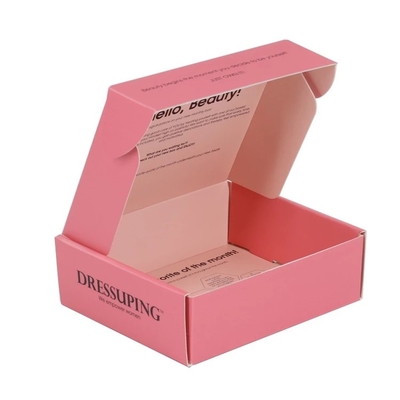 لمعان مات بالورنيش الوردي Mailer Shipping Box Cosmetics Packaging Boxes OEM Logo