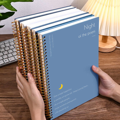 A4 A5 A6 B5 دفتر ملاحظات بغطاء فارغ للموضوع 128gsm 140gsm دفتر دوامة سميك