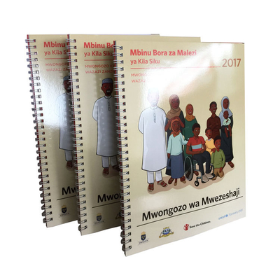 كتاب تعليمي لولبي ملزم 100gsm 120gsm 140gsm غلاف غلاف عادي