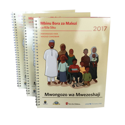 كتاب تعليمي لولبي ملزم 100gsm 120gsm 140gsm غلاف غلاف عادي