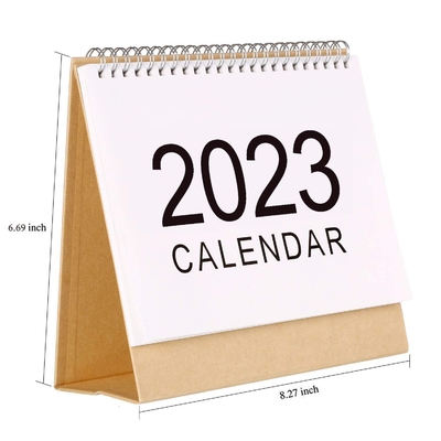 2023 طباعة التقويم الشهري 1400gsm 1800gsm تقويم مكتب Cardboard