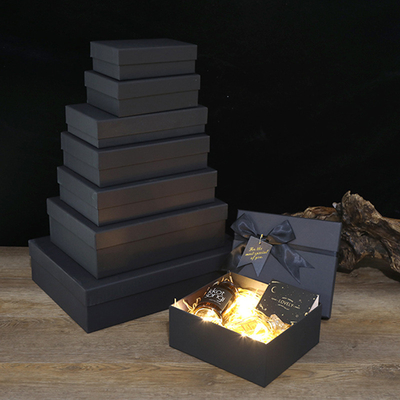 OEM ODM 1 Color Printing Black Rigid Box صندوق تغليف هدايا فاخر